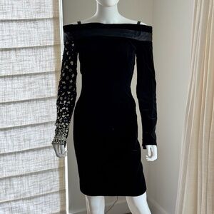 Rare Vintage Gianni Versace Velvet and Jeweled Dress Size 0